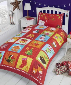 Children's single bedding set CHRISTMAS ADVENT PANEL 135x200