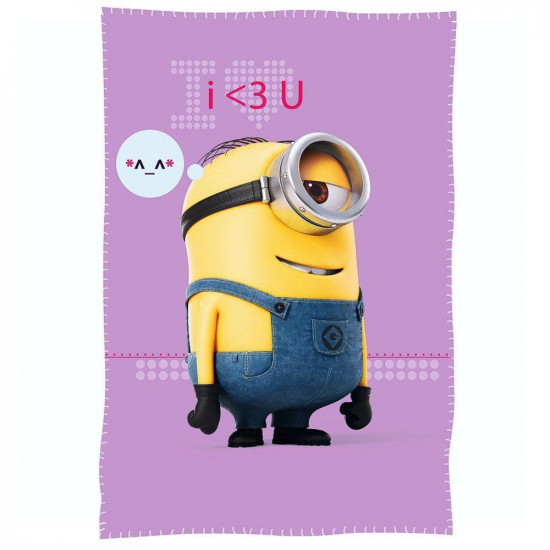 Fleecová deka pro děti Mimoni fialová 100x150