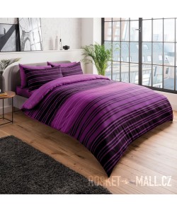 Double duvet set STRIPE PURPLE REVERSIBLE 200x200