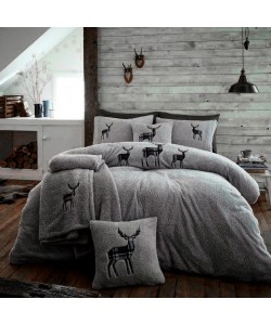 Double Microplush Comforter Set With Deer SILVER 200x200