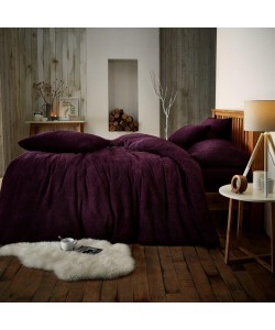 Double Microplush Comforter Set SOFT TEDDY FEEL PURPLE 200x200