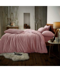 Double Microplush Comforter Set SOFT TEDDY FEEL PINK 200x200