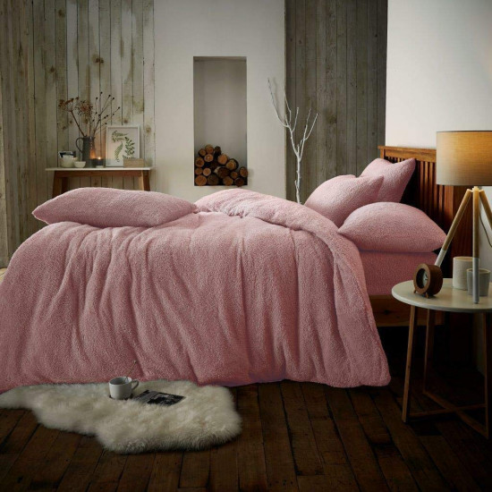 Double Microplush Comforter Set SOFT TEDDY FEEL PINK 200x200