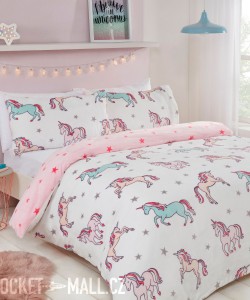 Teddy Fleece Reversible Double Bedding Set UNICORN 200x200