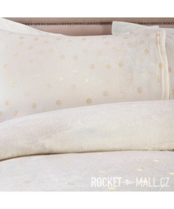 Teddy Fleece Reversible Double Bedding Set FOIL DOTS IVORY 200x200