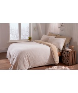 Teddy Fleece Reversible Double Bedding Set NATURAL WAFFLE 200x200