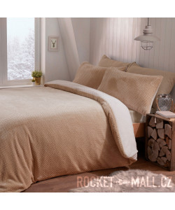 Teddy Fleece Reversible Double Bedding Set NATURAL WAFFLE 200x200