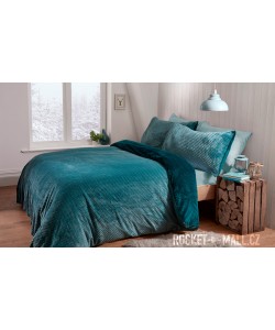Teddy Fleece Reversible Double Bedding Set TEAL WAFFLE 200x200