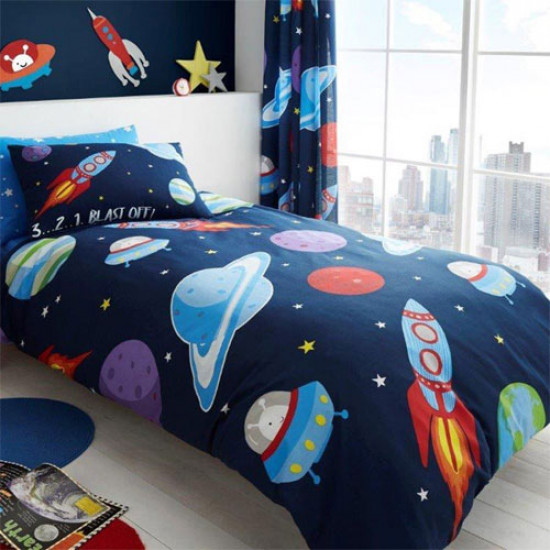 Children's single bedding set OUTER SPACE ROTARY 135x200