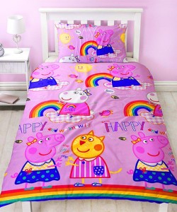 Children's single bedding set PEPPA PIG HOORAY 135x200