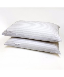 Stripe Hollowfibre Fill Bed Pillows - Set 2pcs 50x75