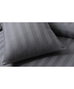 Satin Hotel Quality Double Bedding Set STRIPE GREY 200x200