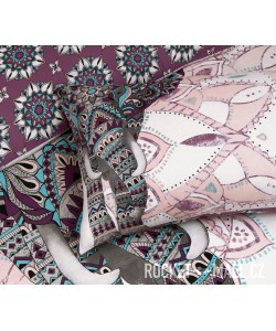 Double duvet set ELEPHANT MANDALA PURPLE REVERSIBLE 200x200