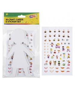 20 Piece Craft Cut Outs With Stickers People