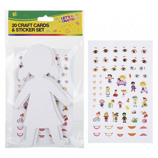 Craft Cut Outs With Stickers People (20 Pieces) 