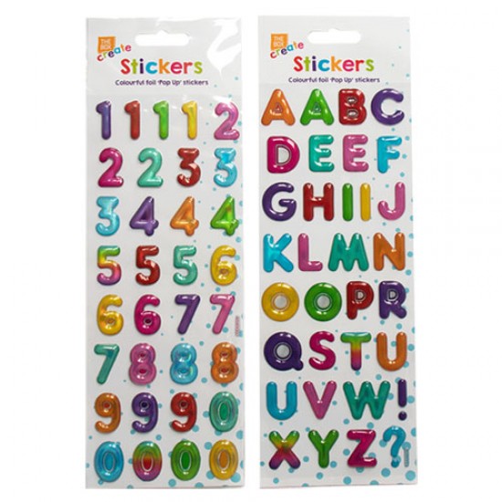 Colourful Alphabet And Numbers Stickers