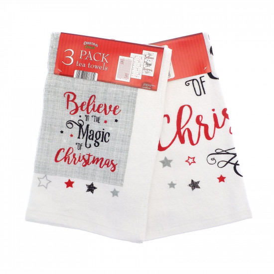 Kitchen towels BELIEVE IN THE MAGIC OF CHRISTMAS STARS 40x60 3 PCs