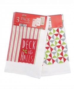 Kitchen towels CHRISTMAS DECK THE HALLS 40x60 3 PCs