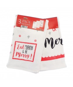 Kitchen towels EAT DRINK BE MERRY 40x60 3 PCs