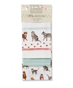 Kitchen towels CATS ON PARADE 45x65  3 PCs