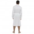 Mens Plain Colour Waffle Dressing Gown WHITE