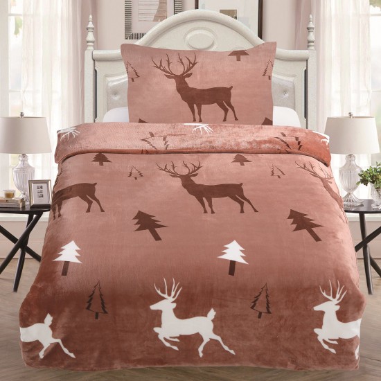 Microplush Comforter Set Deer 140x200, Deer Duvet Cover Uk Sizes