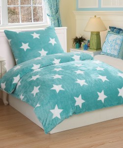 Microplush Comforter Set STARS MINT 140x200