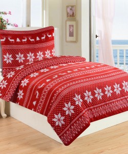 Microplush Comforter Set WINTER RED 140x200