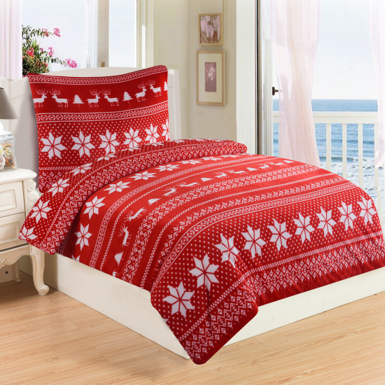 Microplush Comforter Set WINTER RED 140x200