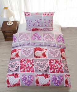 Saten bedding LOVE 140x200