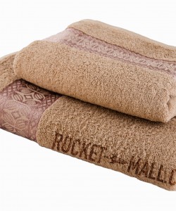 Terry bath towel and hand towel set Florina BROWN 70x140 + 50x100