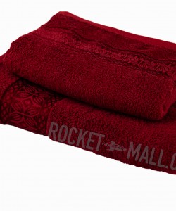 Terry bath towel and hand towel set Florina WINE 70x140 + 50x100