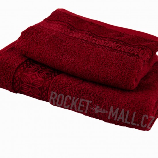 Terry bath towel and hand towel set Florina WINE 70x140 + 50x100