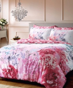 Povlečení na 1-lůžko BOLD PAINTED FLORAL PINK 135x200