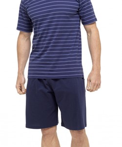 Pánské pyžamo modré DARK STRIPED