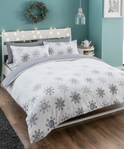 Bavlněné povlečení na 1-lůžko WINTER REVERSIBLE OMBRE SNOWFLAKES 135x200